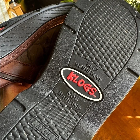 Klogs Austin brown tooled leather western professional comfort clog/shoe.Sz 7.5 - Picture 12 of 15